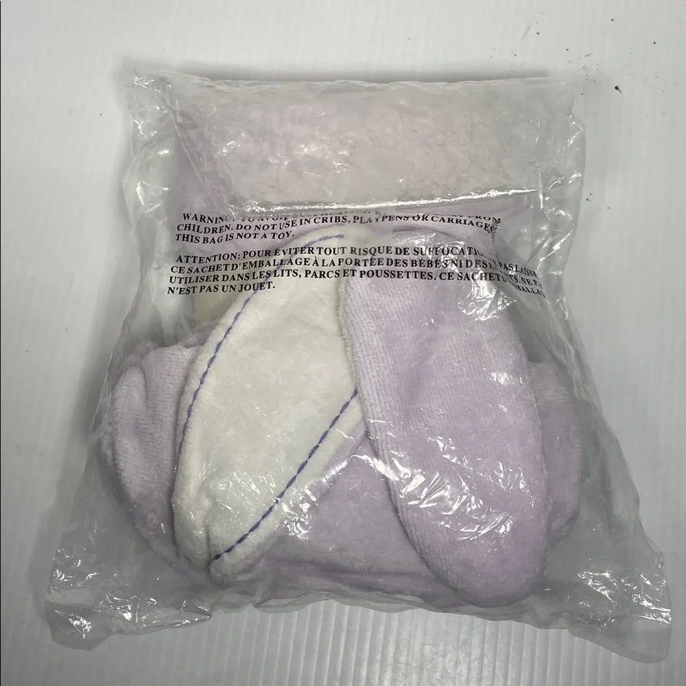 Pottery Barn Plush Baby Hooded Towel Collection Lilac New Bath Wrap Bunny